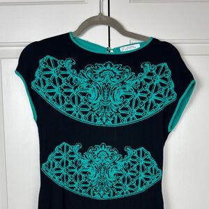Authentic Versace Collection Black and Teal Knit Dress - Size M* (see descr.)